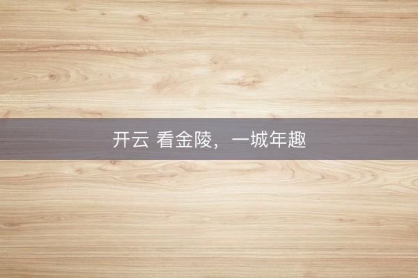 開(kāi)云 看金陵，一城年趣