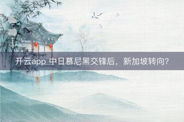 開云app 中日慕尼黑交鋒后，新加坡轉(zhuǎn)向？